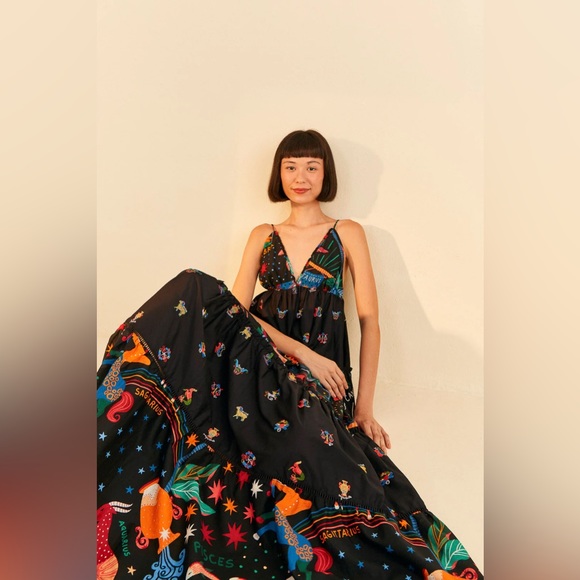 FARM RIO Rio Zodiac Embroidered Maxi Dress - Picture 5 of 13